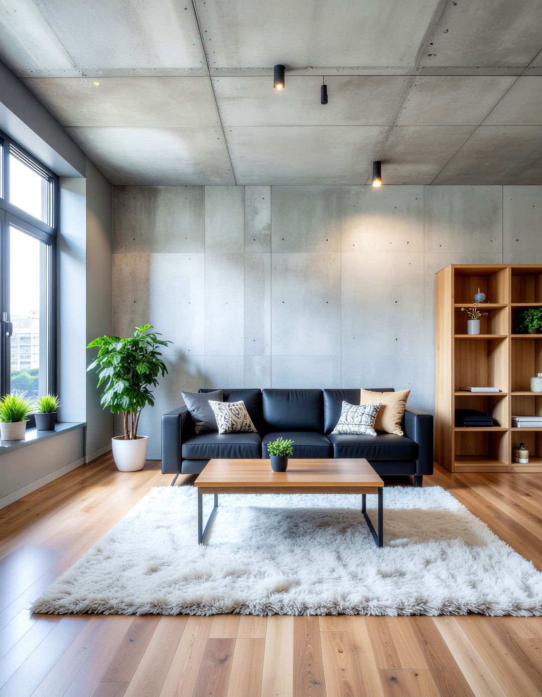 Concrete wall living room - 30 contemporary living room ideas