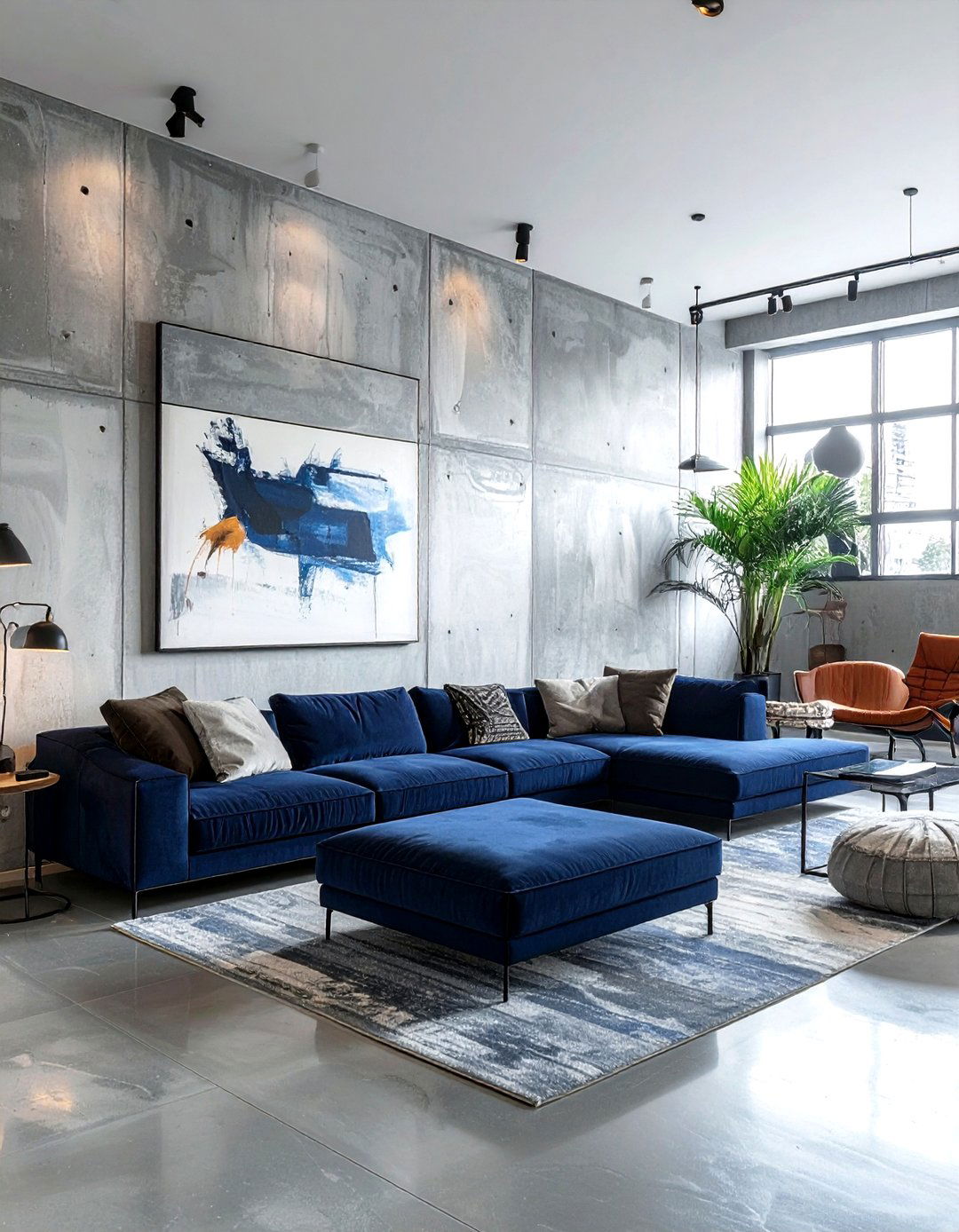 Concrete wall panel - 30 living room flat panel ideas