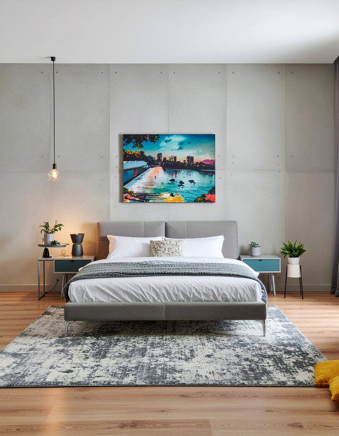 Concrete wallpaper bedroom - 30 bedroom modern wallpapers