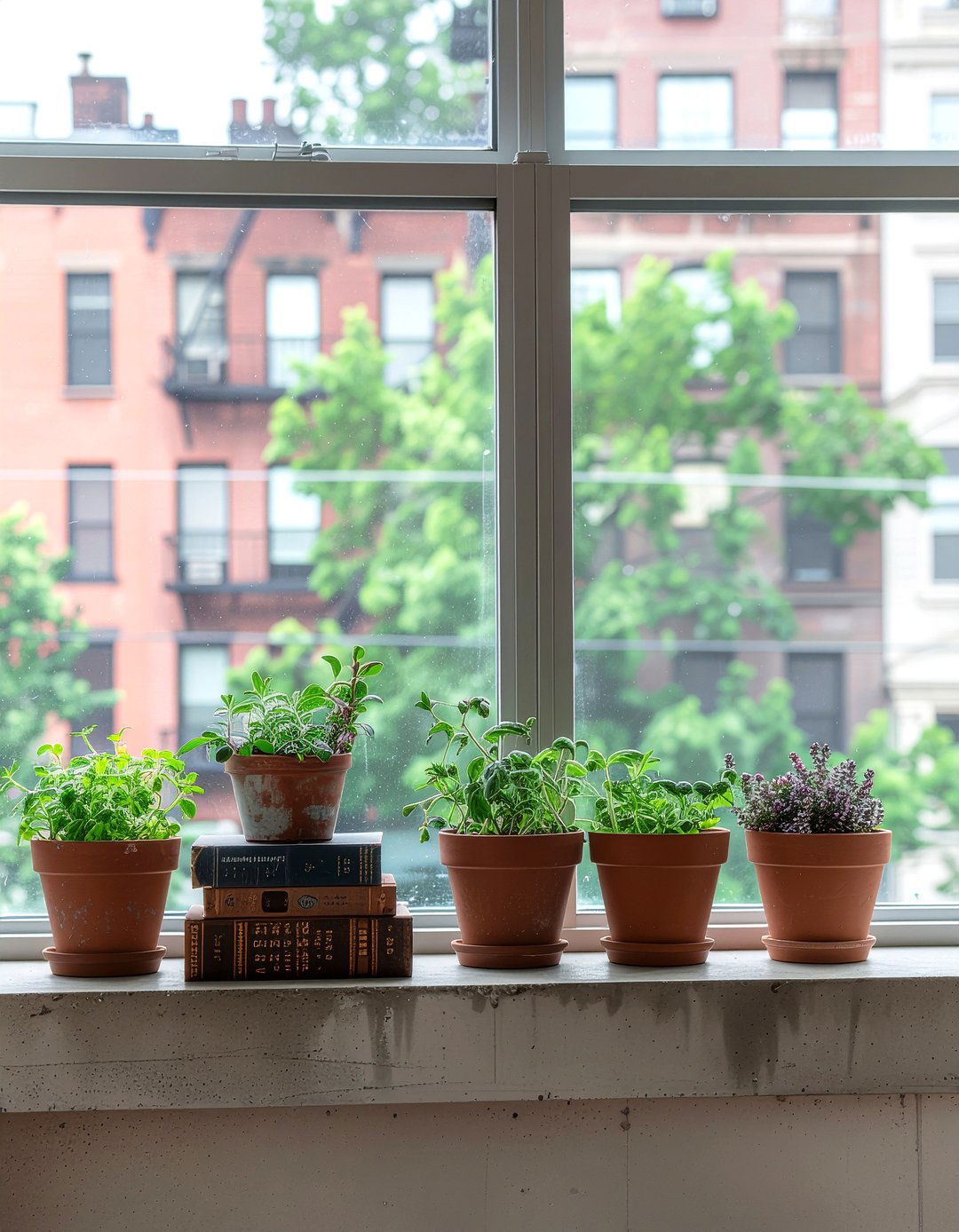Concrete window sill - 30 concrete living room ideas