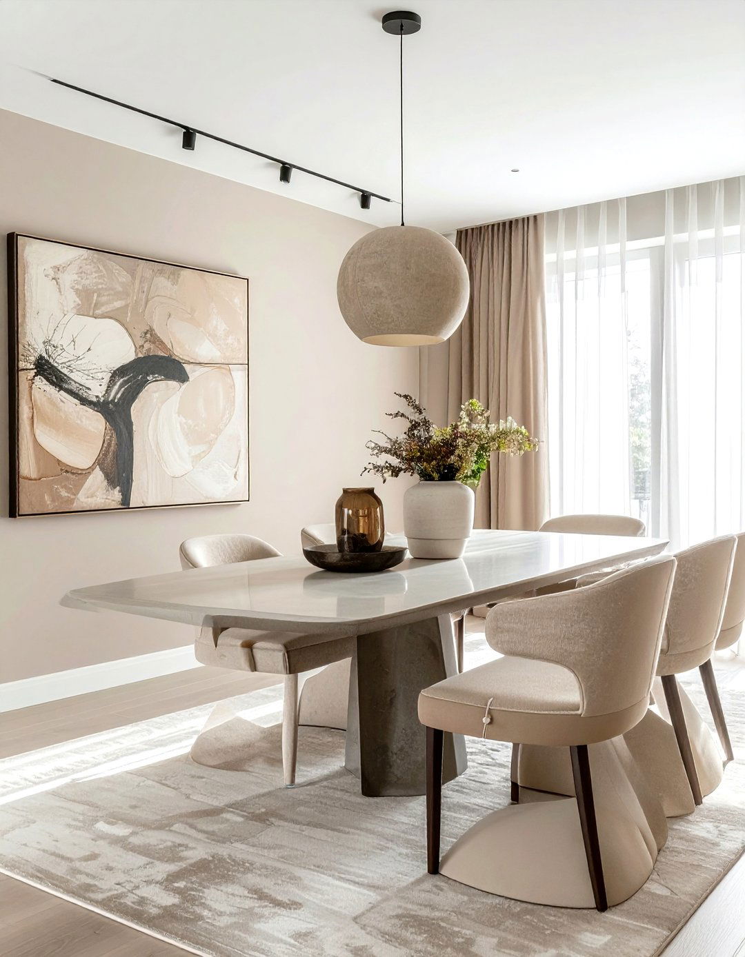 Contemporary Beige Dining Room - 30 beige dining room design ideas