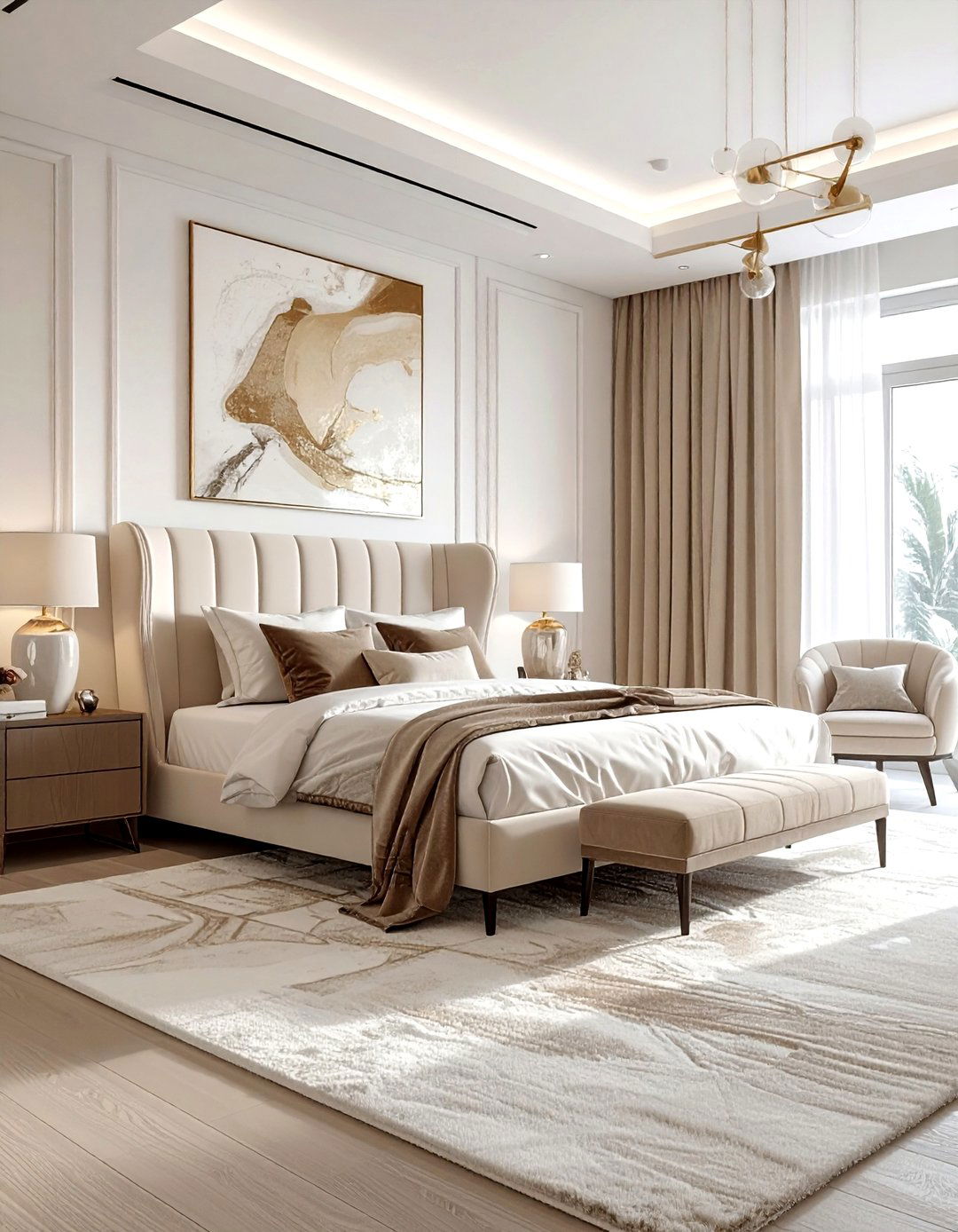 Contemporary Beige White Bedroom - 30 beige and white bedroom ideas