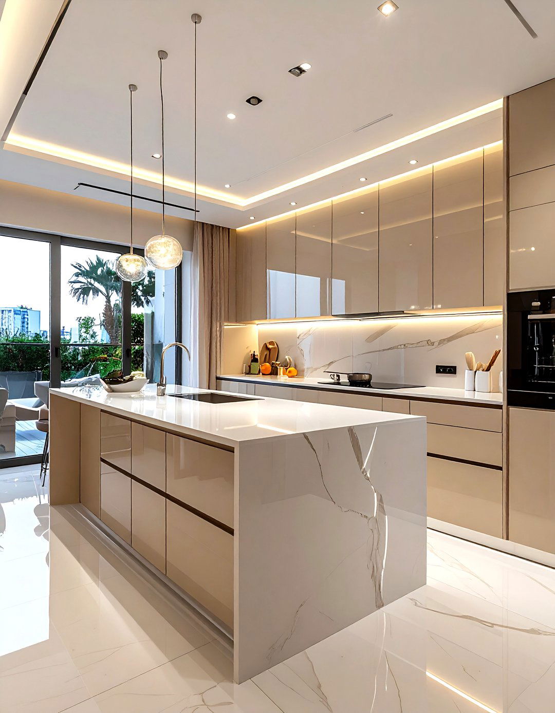 Contemporary Beige and White Kitchen - 30 beige and white kitchen ideas