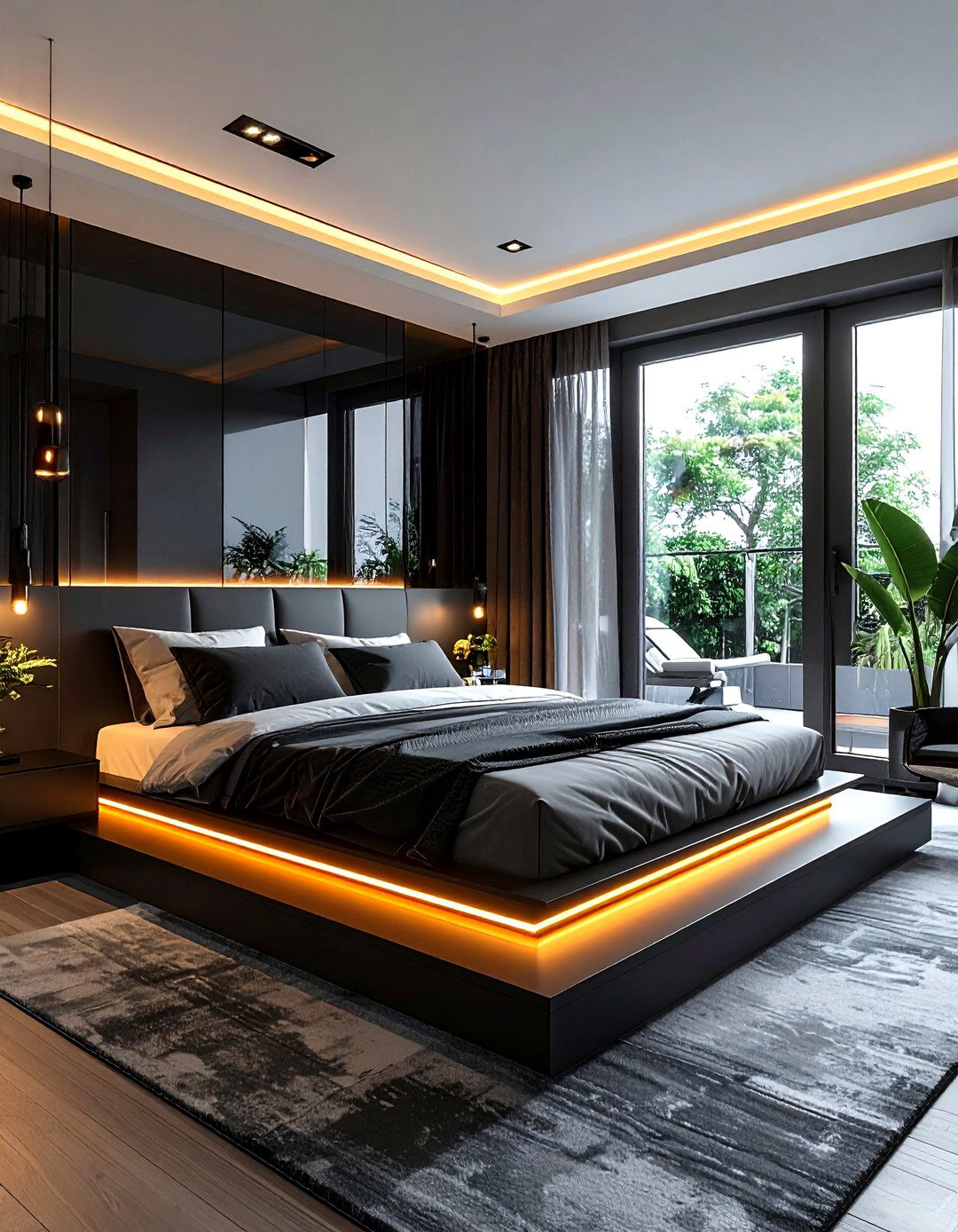 Contemporary Black Bedroom - 30 dark black bedroom ideas