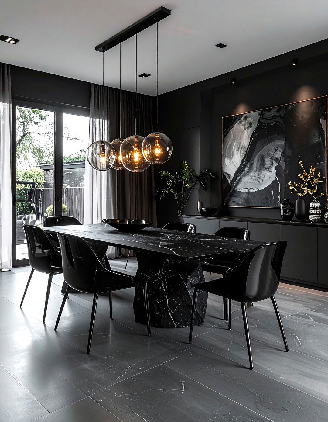Contemporary Black Dining Room - 30 black dining room ideas