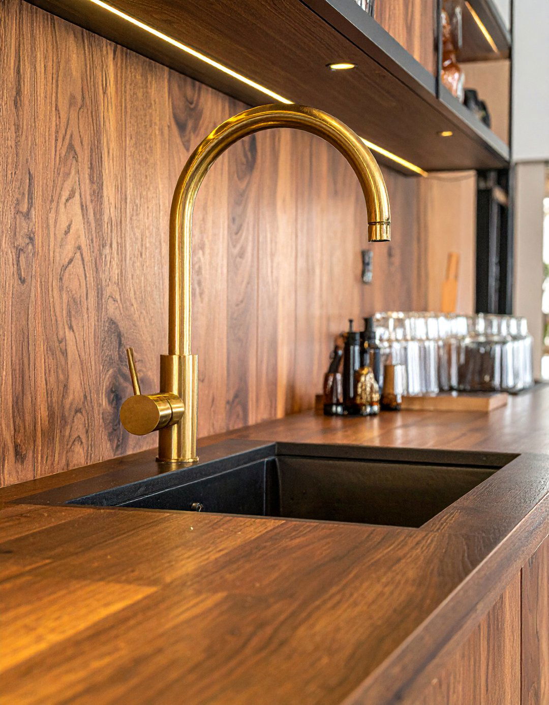Contemporary Brass Bar Faucet - 30 brass faucet ideas