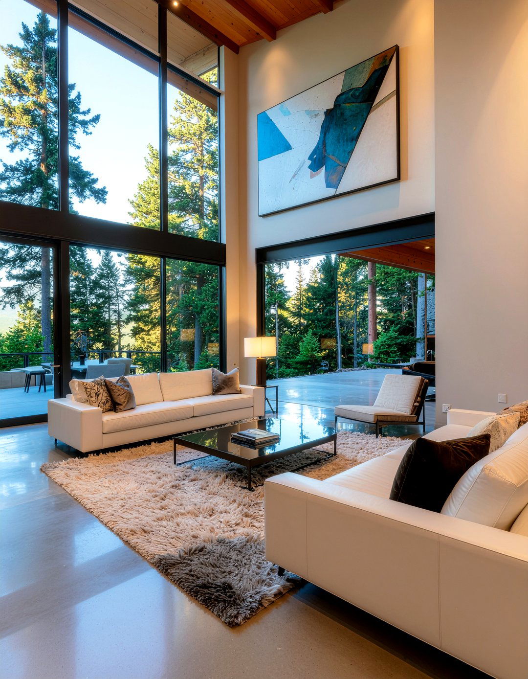 Contemporary Cabin - 30 cabin style living room ideas