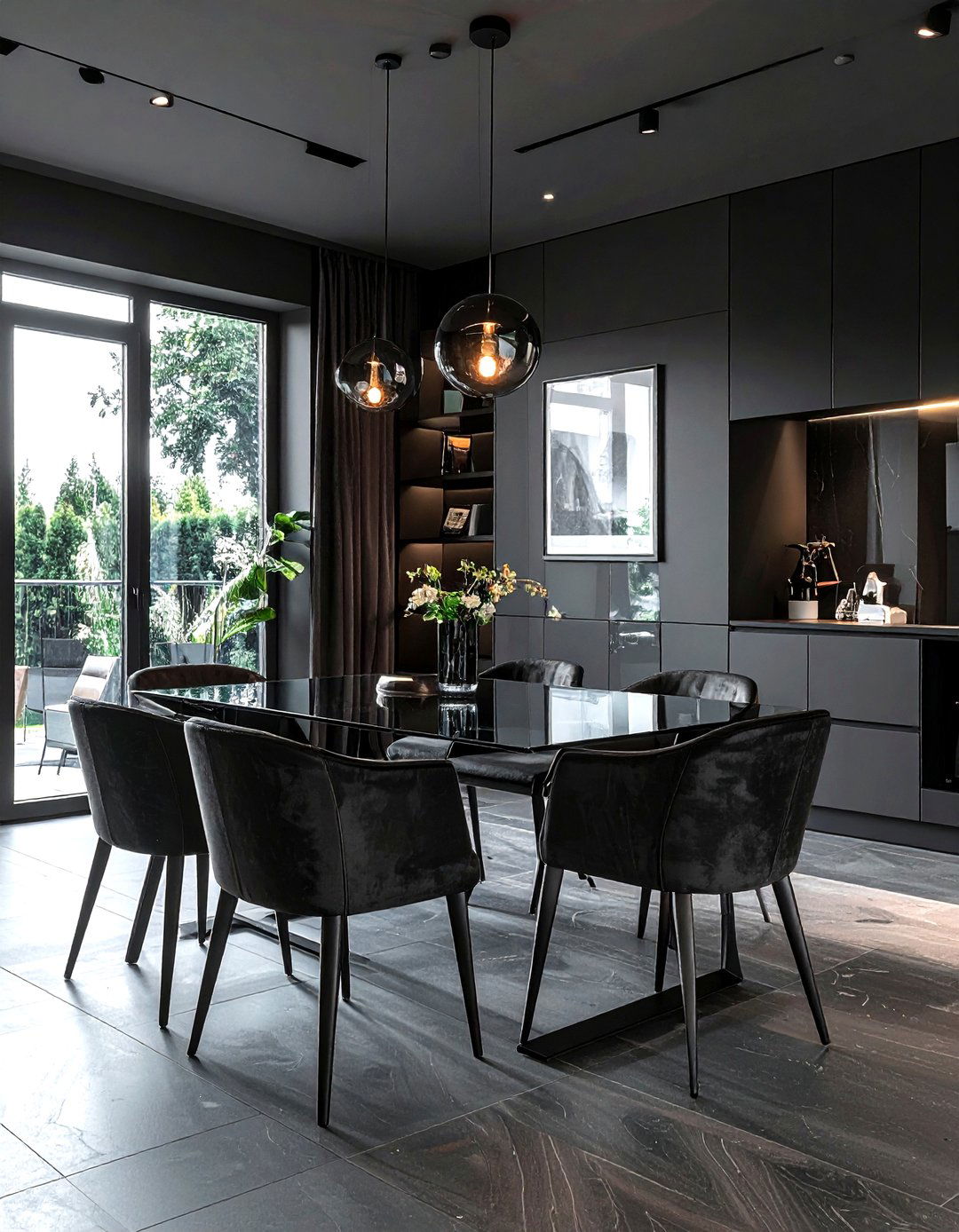 Contemporary Charcoal Dining Room - 30 dark charcoal dining room ideas