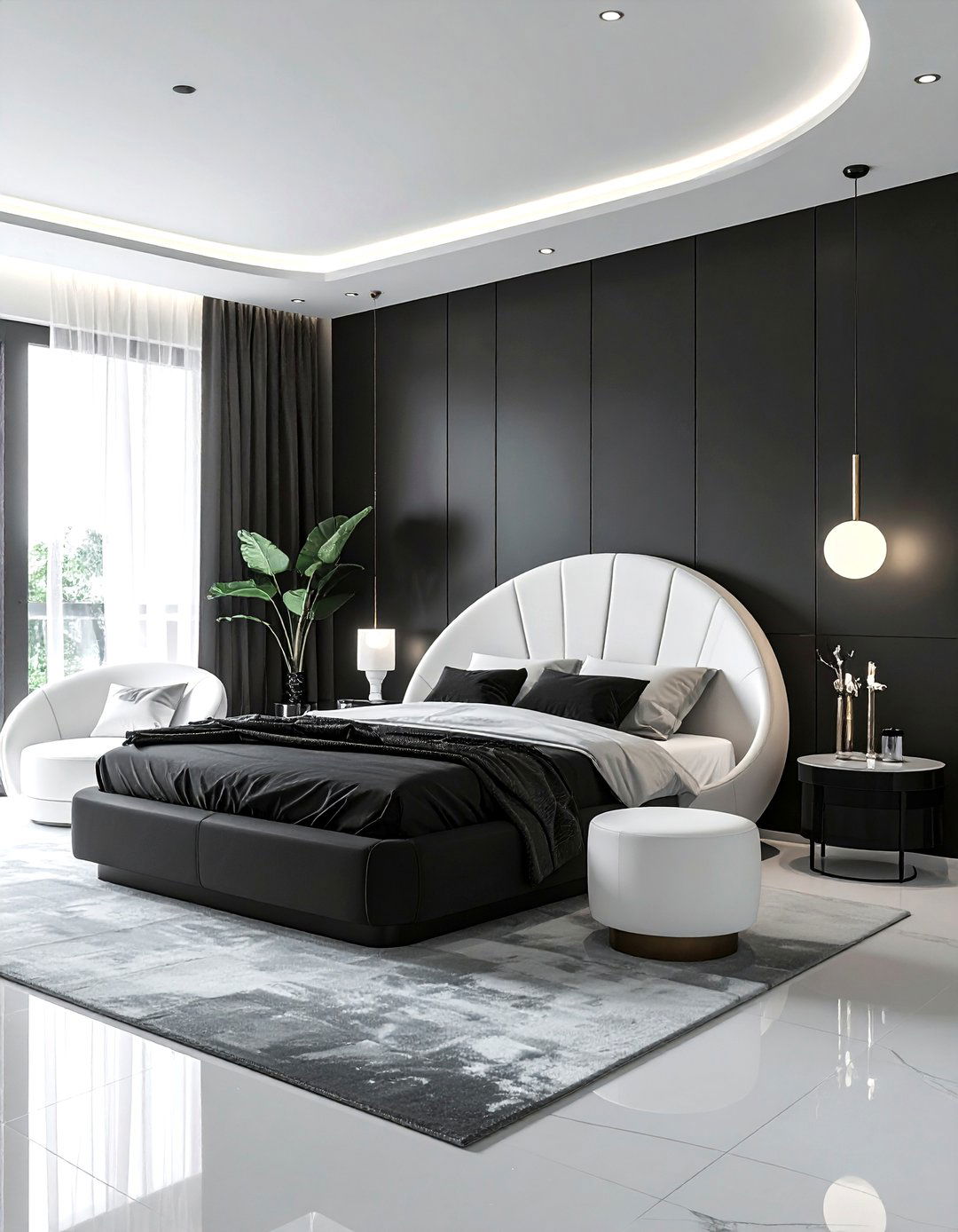 Contemporary Charcoal White Bedroom - 30 charcoal and white bedroom ideas