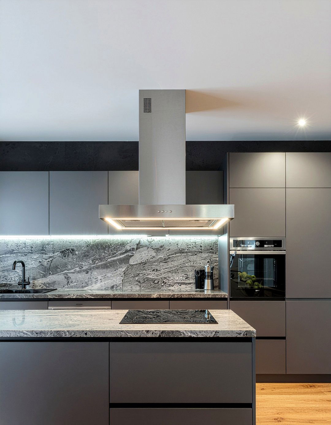 Contemporary Chimney Hood - 30 chimney hood kitchen ideas