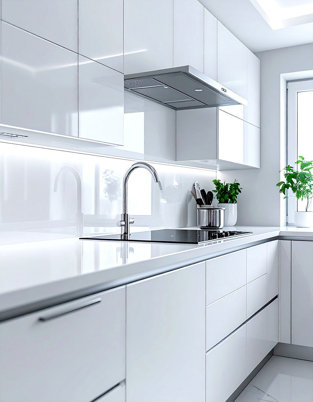 Contemporary Chrome Pot Filler - 30 pot filler kitchen ideas