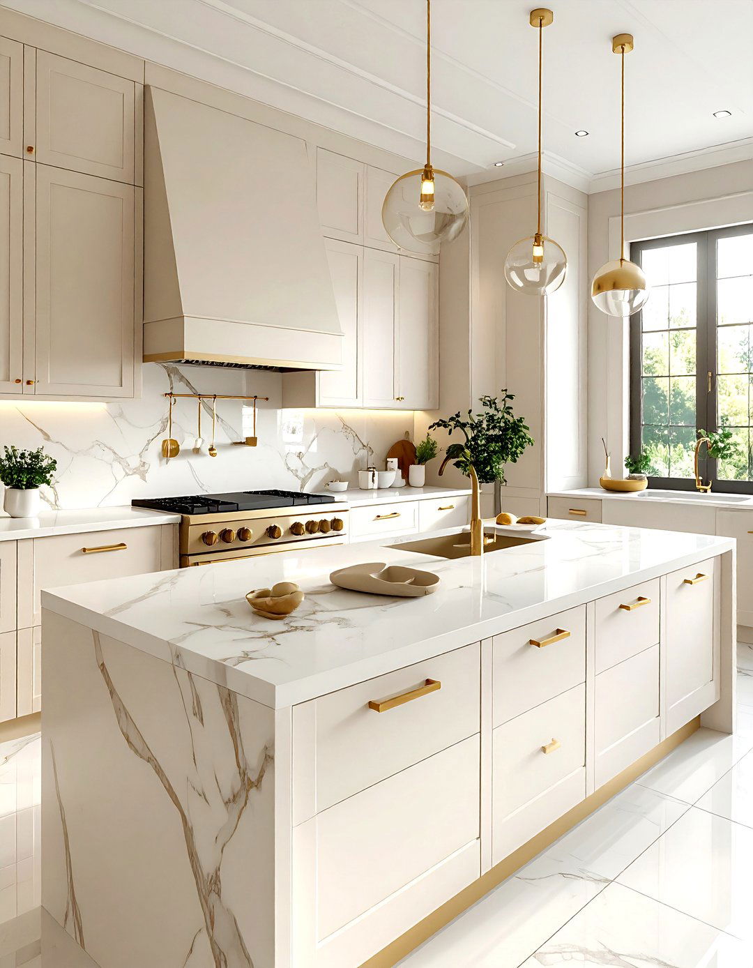 Contemporary Cream Kitchen Gold Hardware - 30 cream and white kitchen ideas