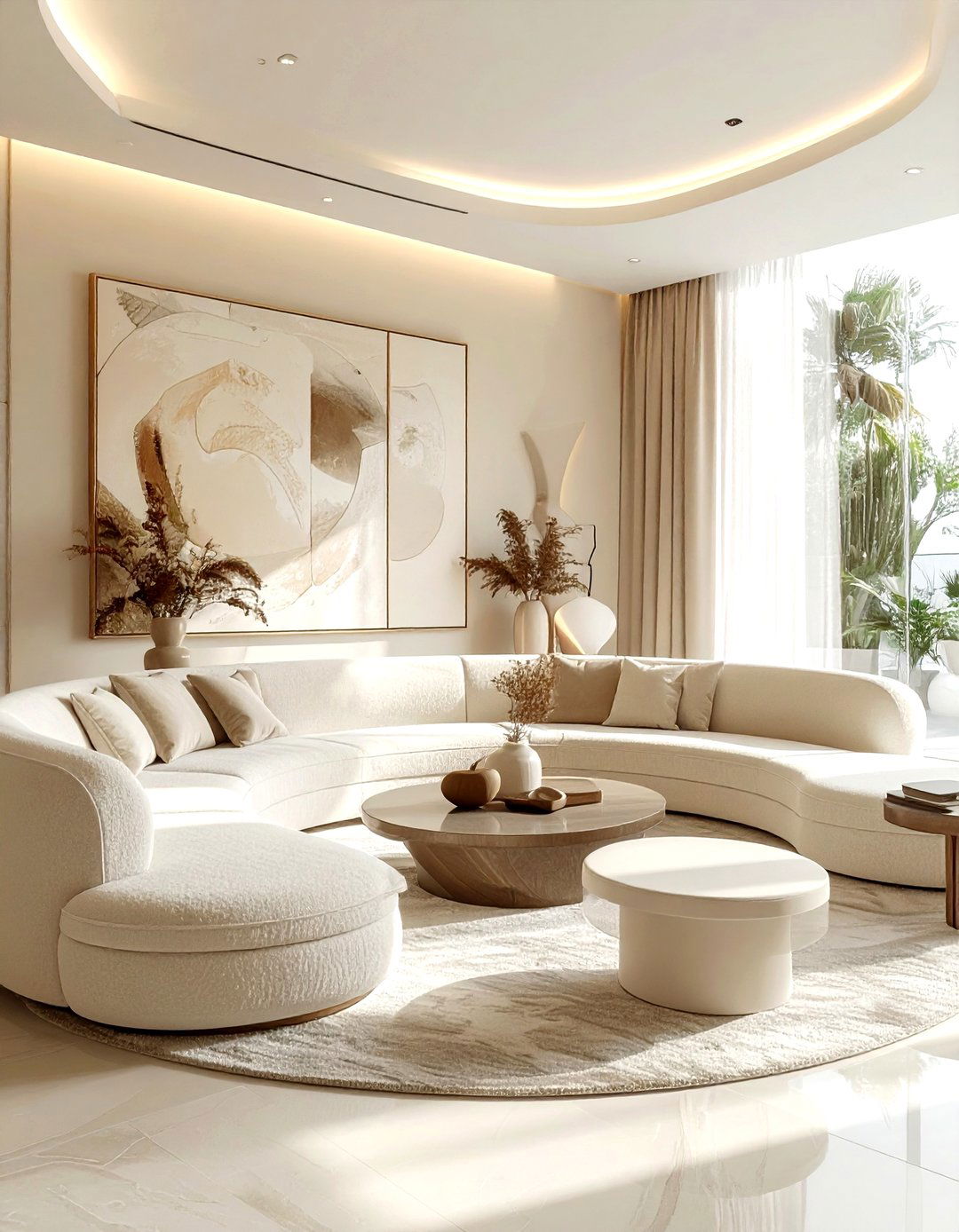 Contemporary Cream Living Room - 30 cream living room decor ideas