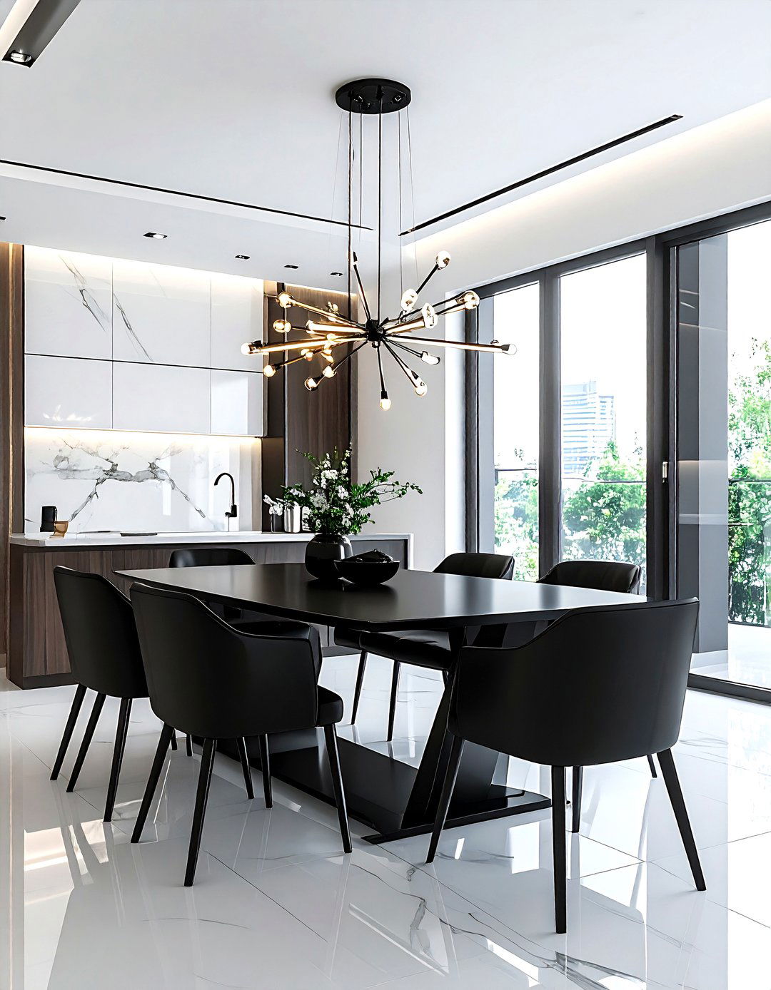 Contemporary Dining Room - 30 sputnik chandelier dining room ideas