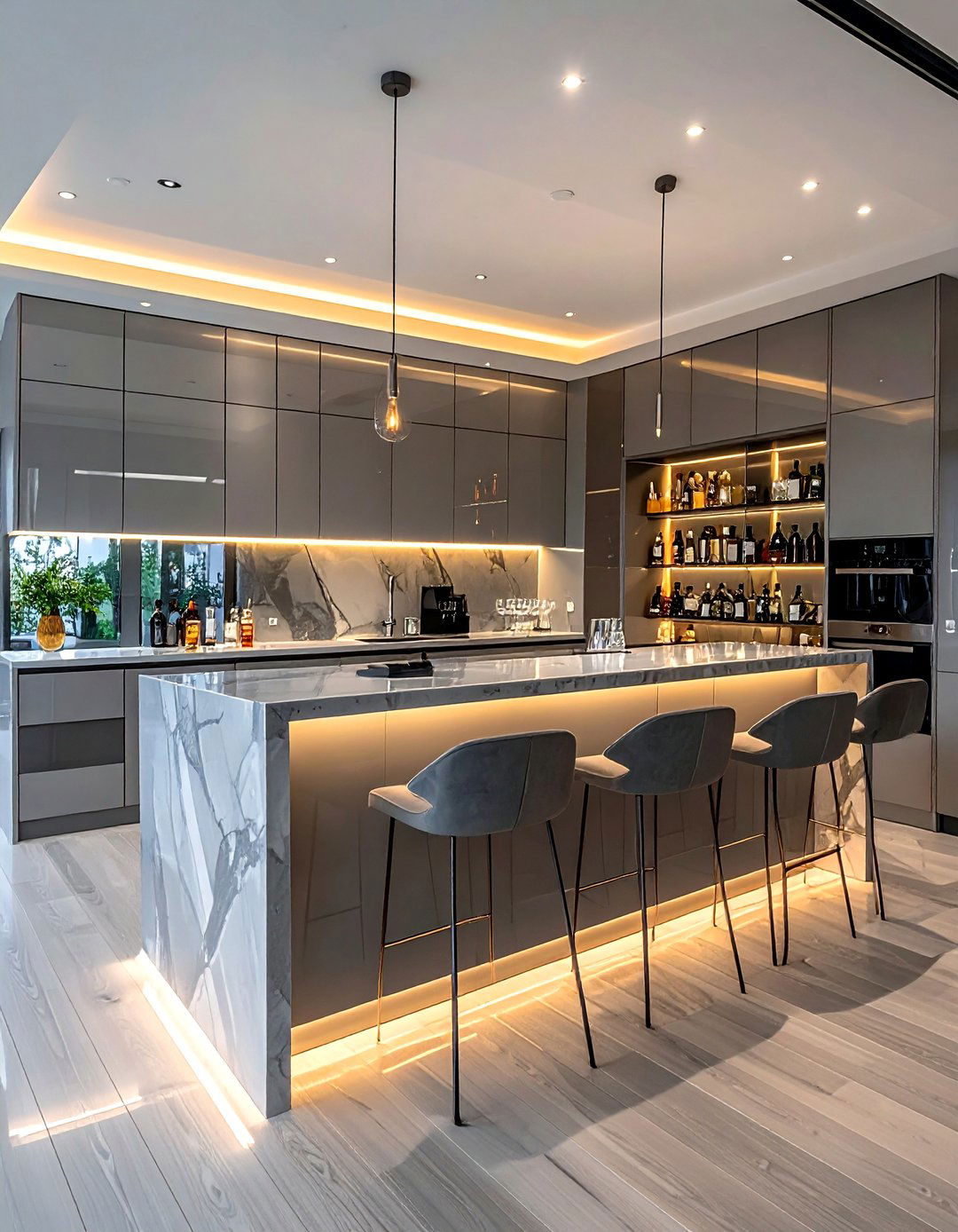 Contemporary Dry Bar - 30 dining room dry bar ideas