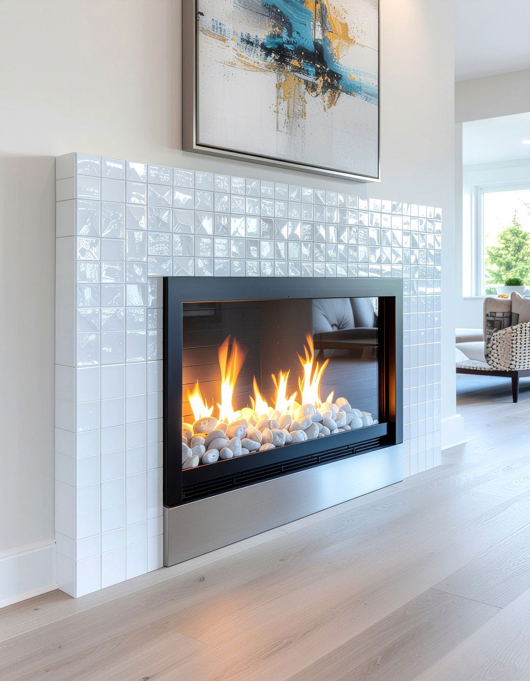 Contemporary Gas Fireplace - 30 fireplace insert ideas