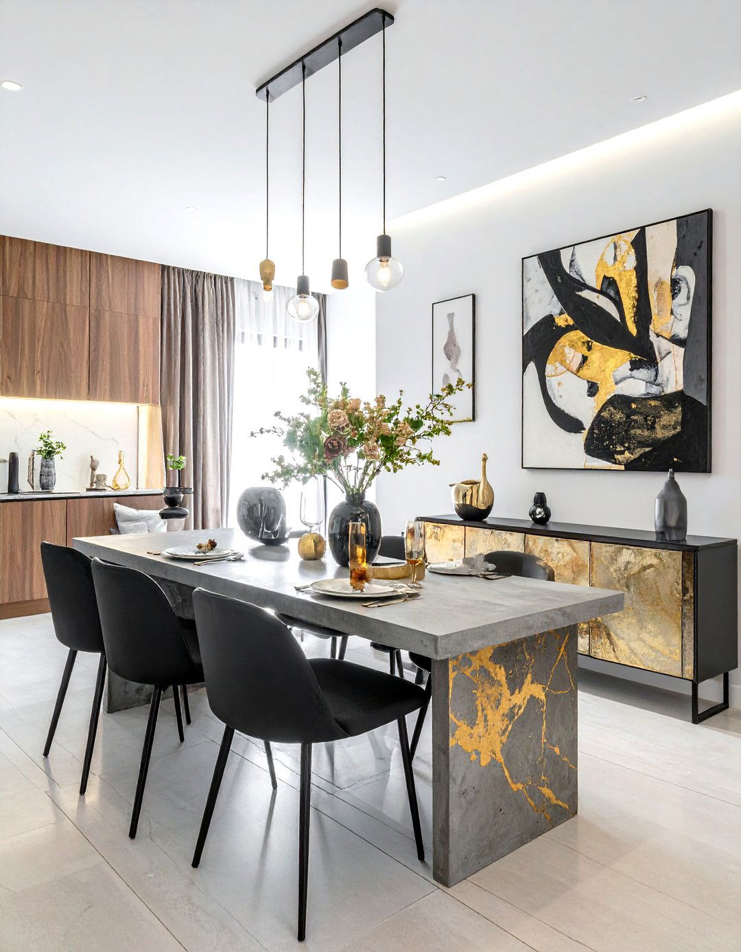 Contemporary Glam Dining Room - 30 glam dining room ideas