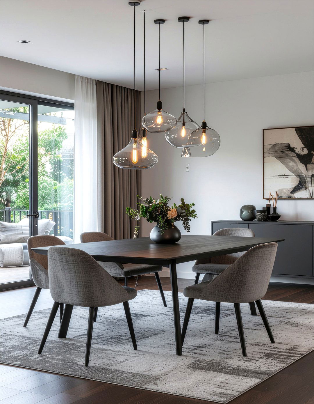 Contemporary Glass Cluster - 30 modern chandelier dining room ideas