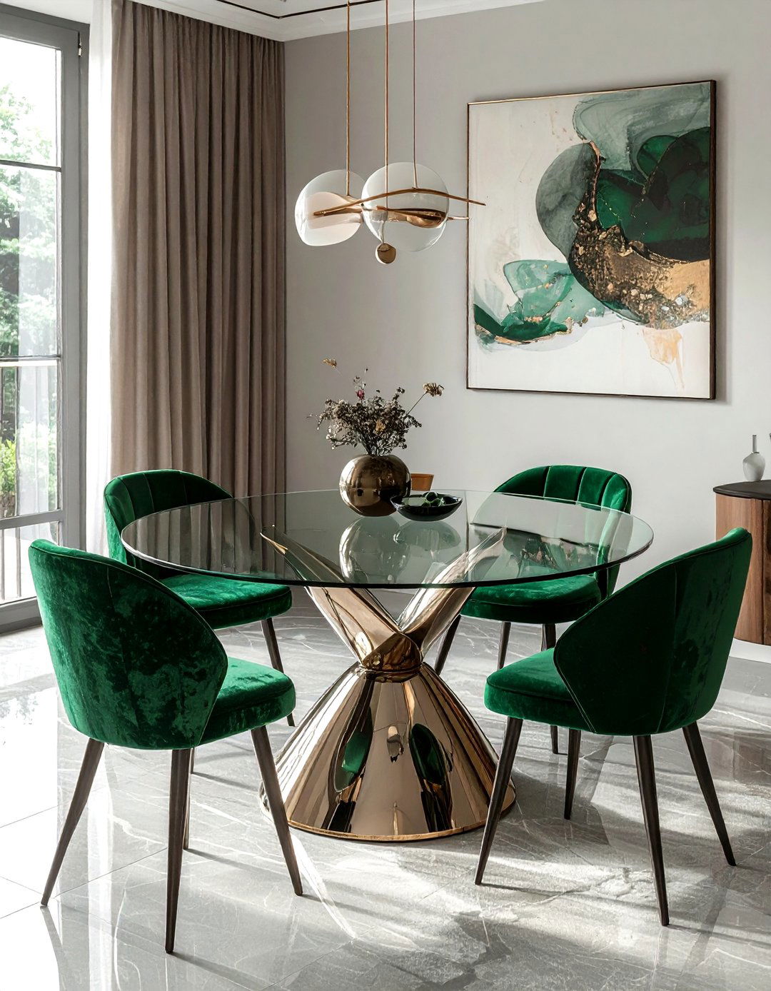 Contemporary Glass Dining Table - 30 attainable dining room ideas