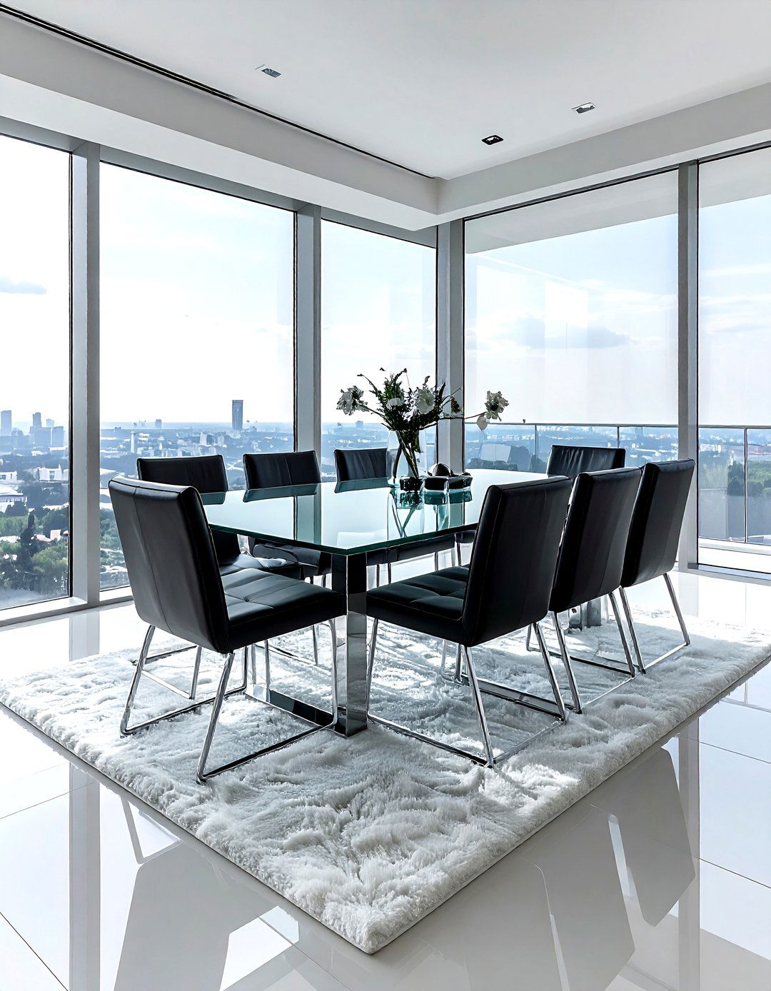 Contemporary Glass Dining Table - 30 weeknight dinner dining room ideas