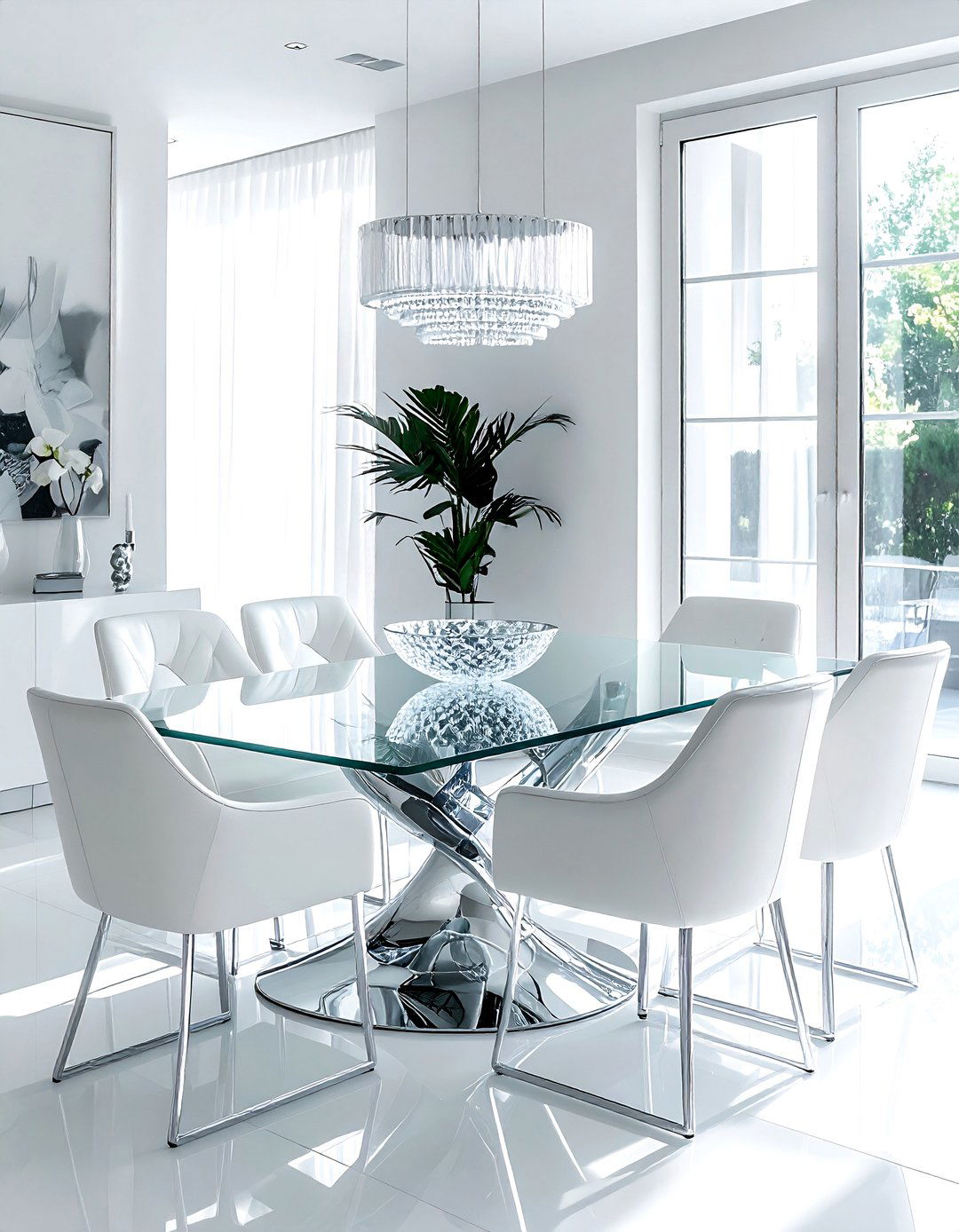 Contemporary Glass Table - 30 streamlined dining room ideas