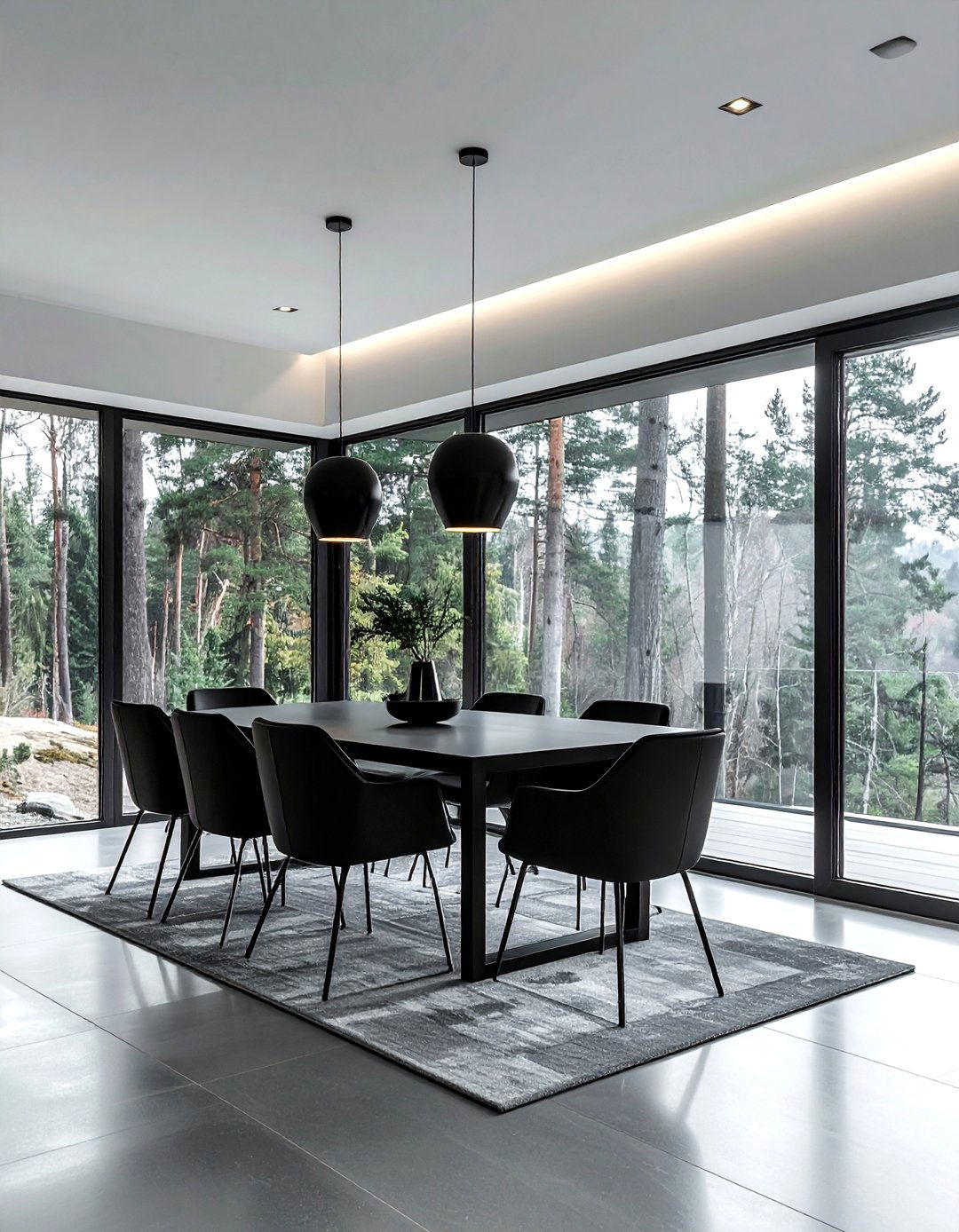 Contemporary Glass Wall Dining - 30 open plan dining ideas