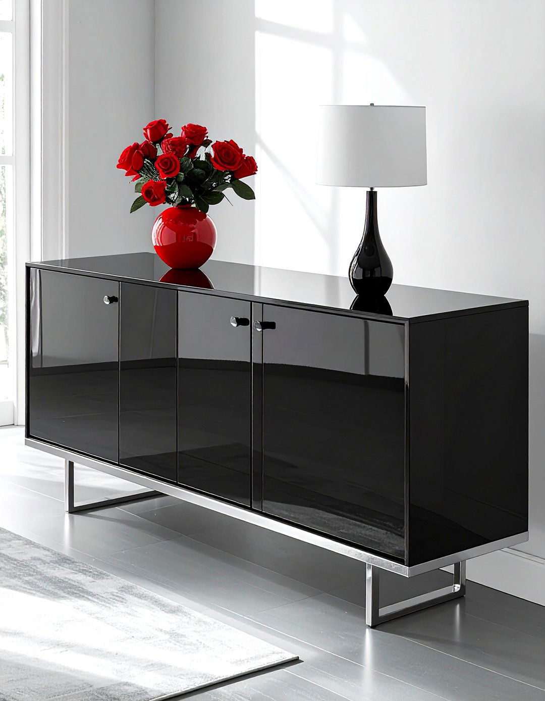 Contemporary Glossy Sideboard - 30 dining room sideboard ideas