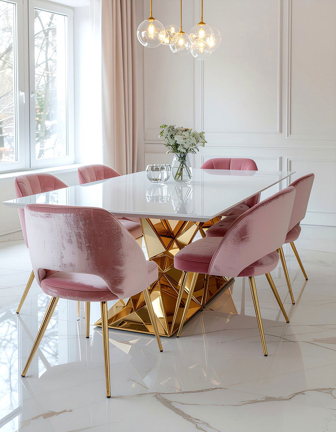 Contemporary Gold Base Dining Table - 30 dining table for 8 ideas