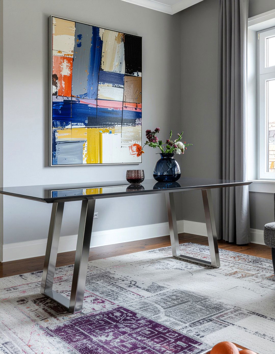 Contemporary Gray Extending Table - 30 extendable dining table ideas