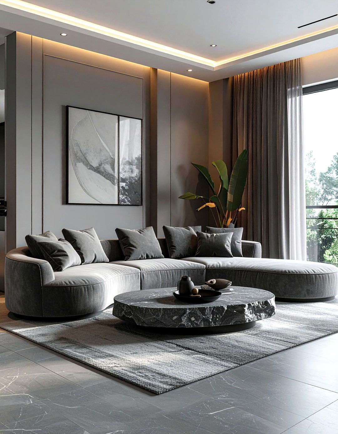 Contemporary Gray Living Room - 30 gray living room design ideas