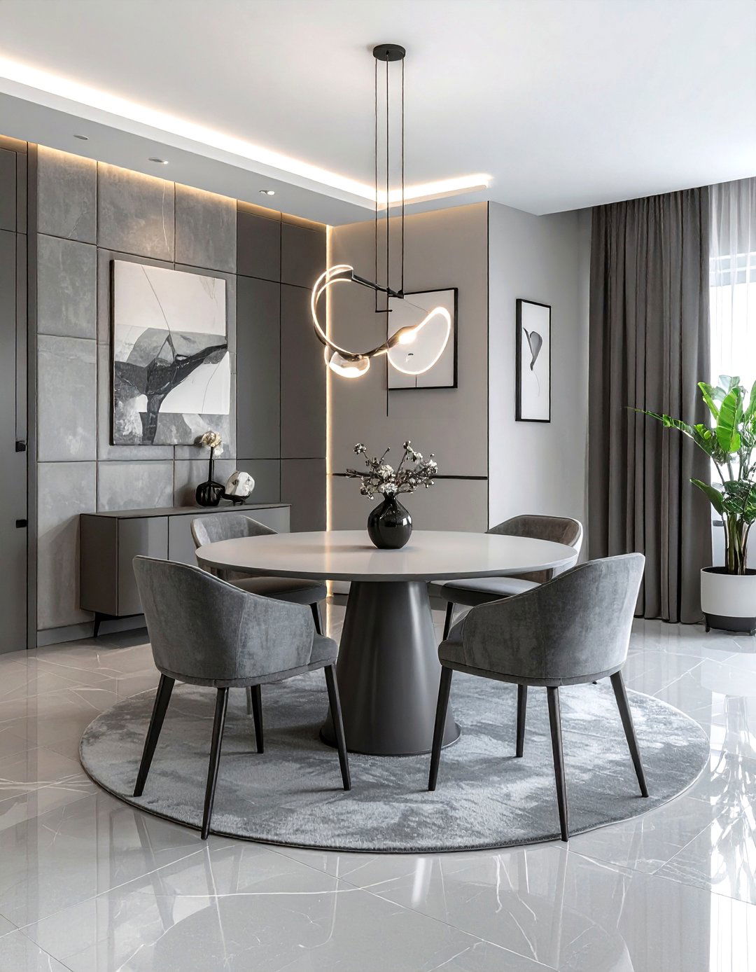 Contemporary Grey Dining Room - 30 grey dining room design ideas