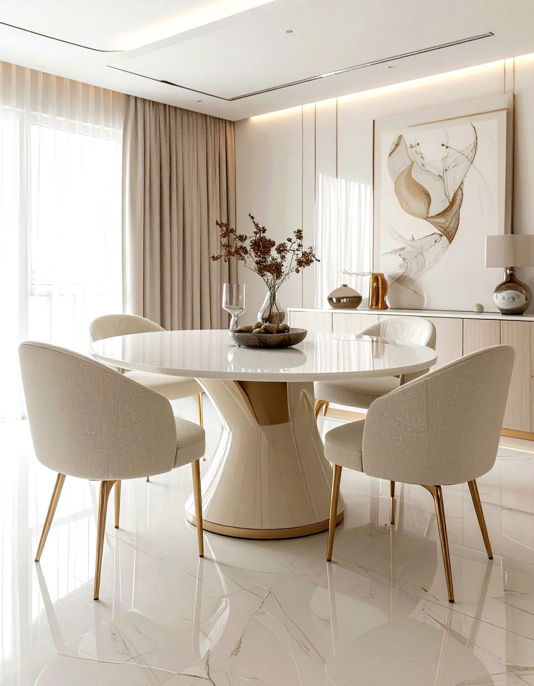 Contemporary Ivory Dining Room - 30 ivory dining room ideas