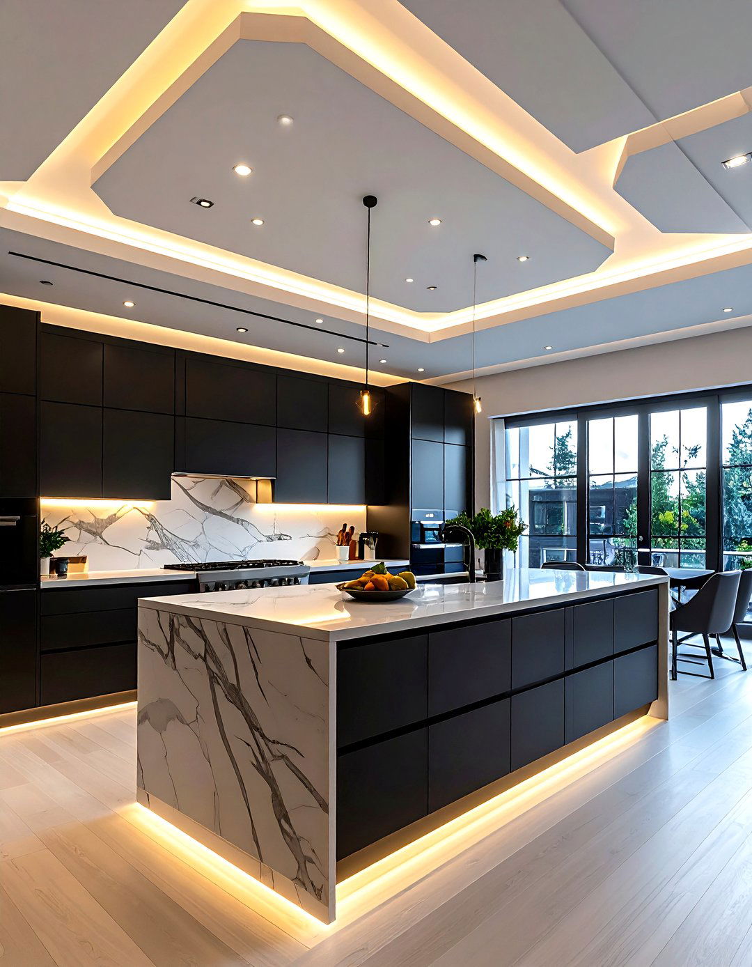 Contemporary Kitchen Coffered Ceiling - 30 kitchen coffered ceiling ideas