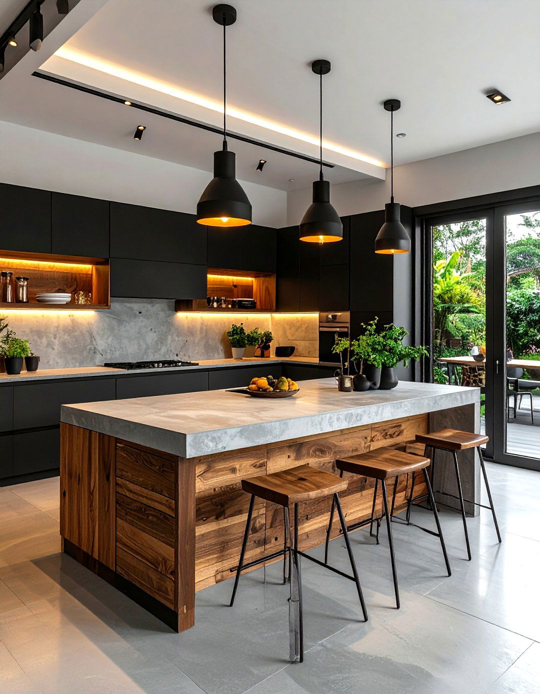 Contemporary L shaped kitchen with wood accents - 30 L-shaped kitchen ideas