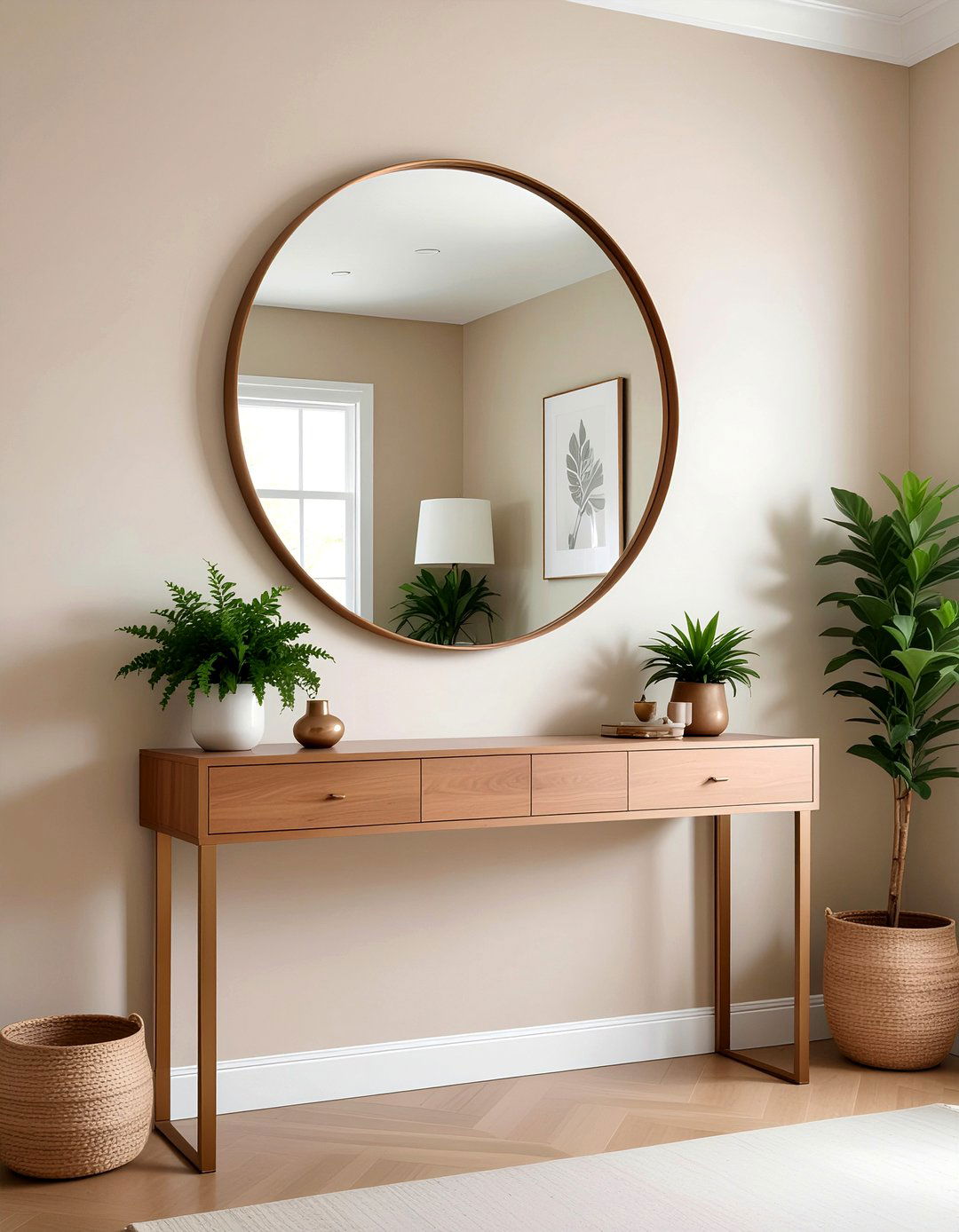 Contemporary Living Room Bronze Mirror - 30 bronze accent living room ideas