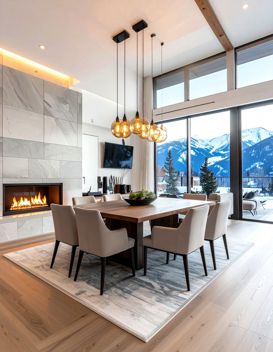 Contemporary Mountain Lodge Dining - 30 Aspen dining room ideas