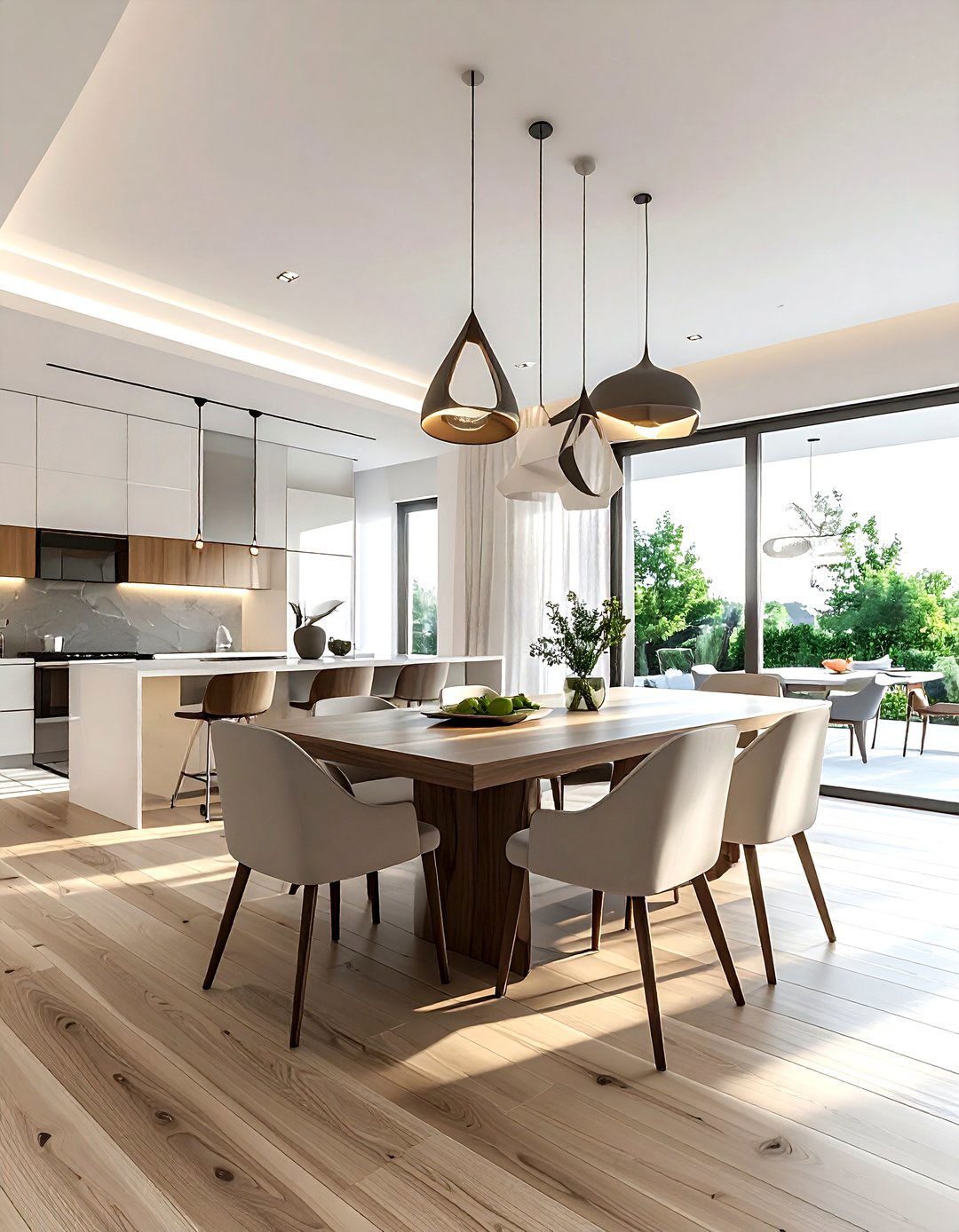 Contemporary Open Concept Dining Room - 30 dining room dimmer ideas