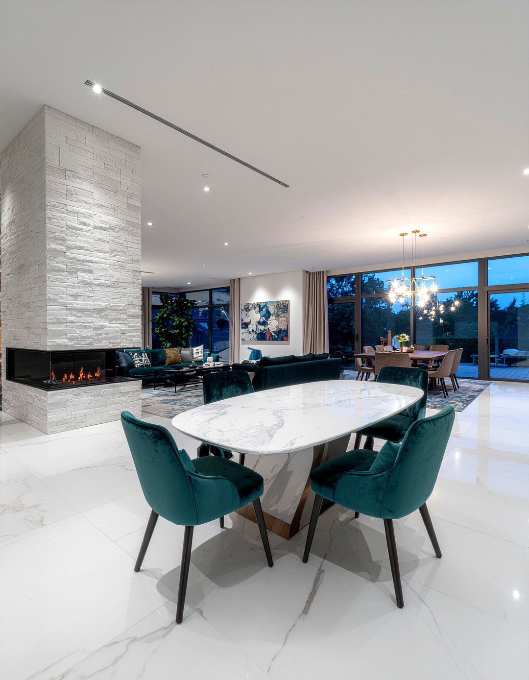 Contemporary Open Living Space - 30 combined dining space ideas