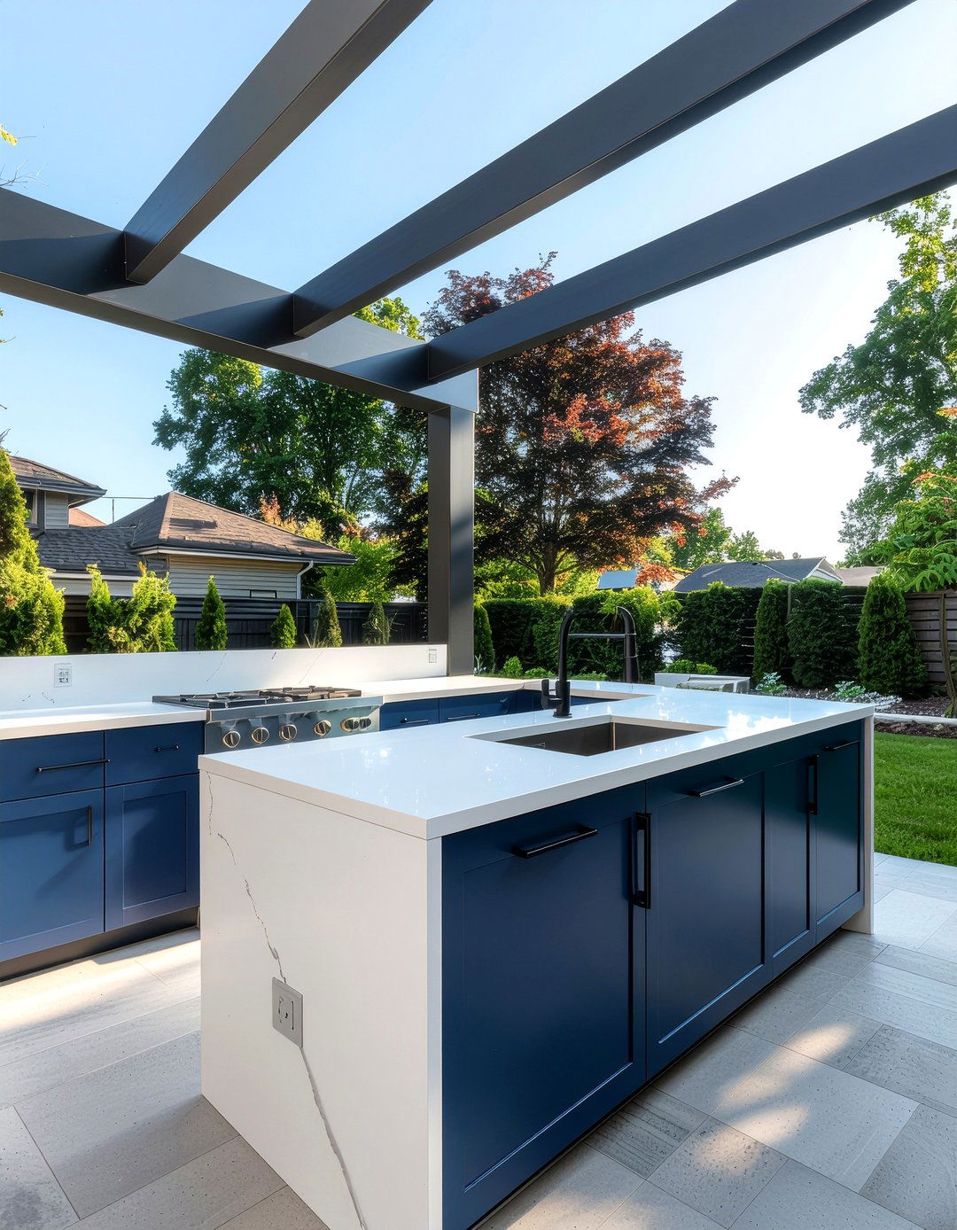 Contemporary Outdoor Kitchen Cabinets - 30 covered outdoor kitchen ideas