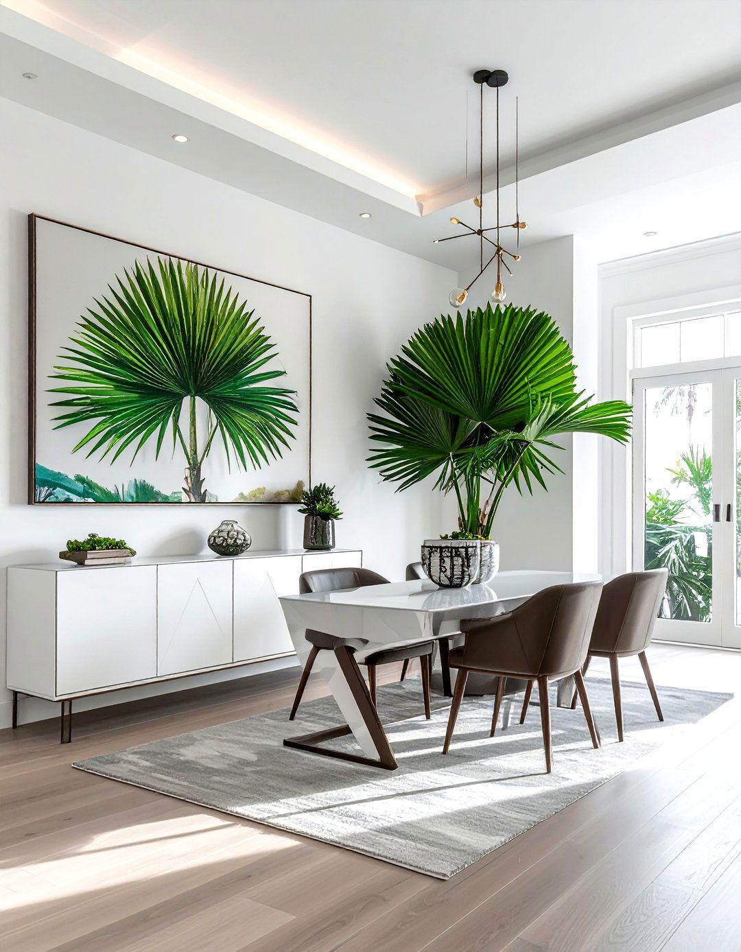 Contemporary Palm Art Room - 30 dining room palm ideas