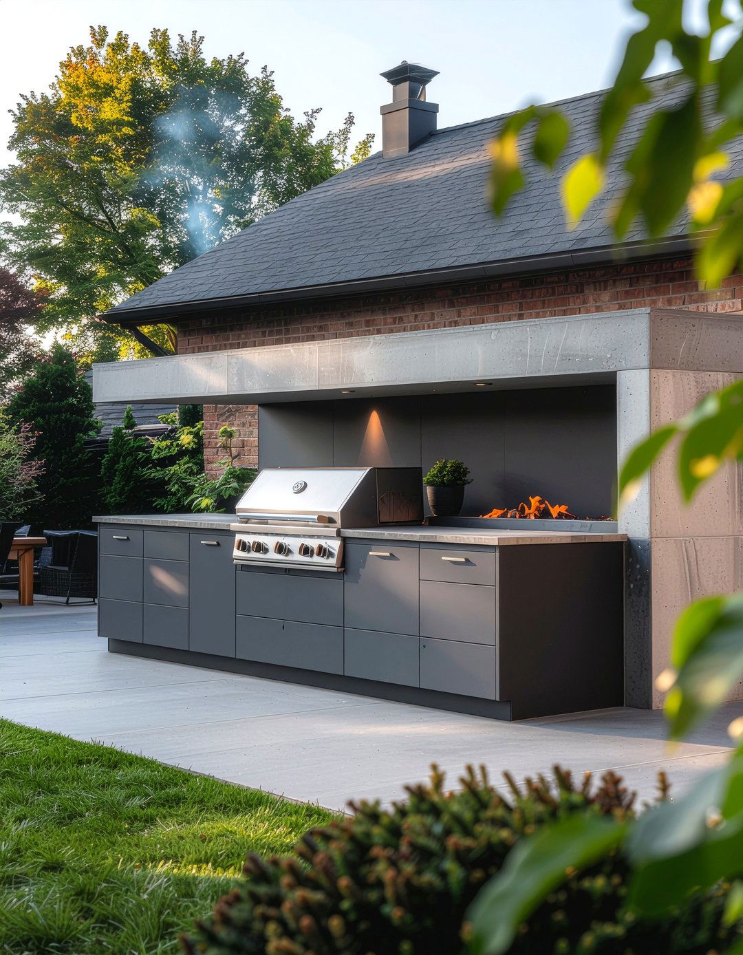 Contemporary Pizza Oven Island - 30 outdoor kitchen pizza oven ideas