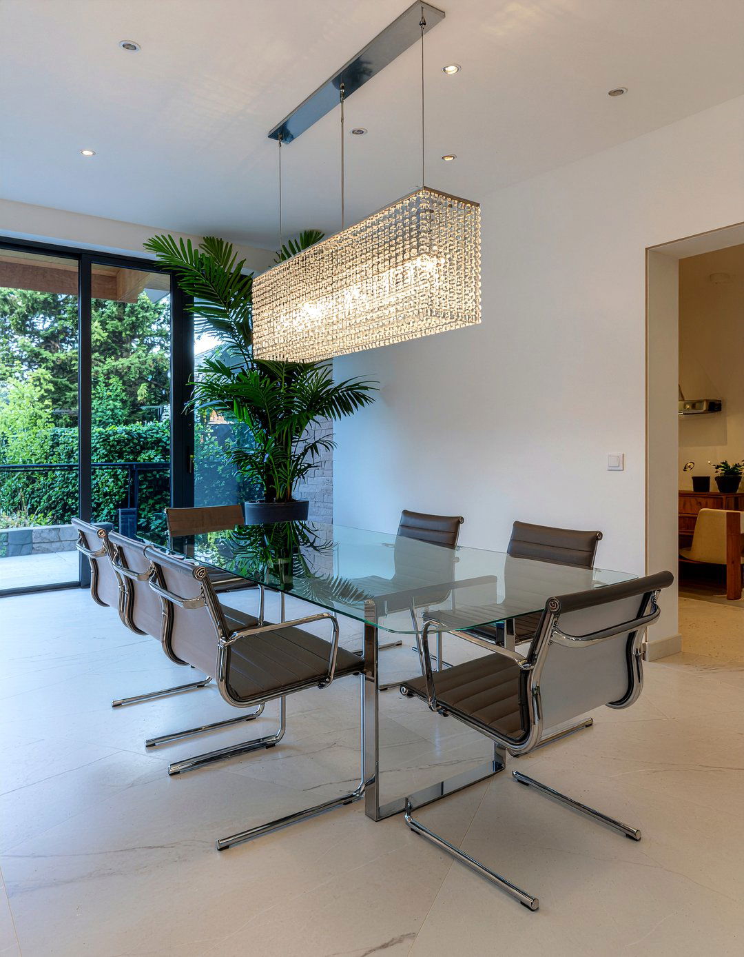 Contemporary Rectangular Crystal Chandelier - 30 crystal chandelier dining room ideas