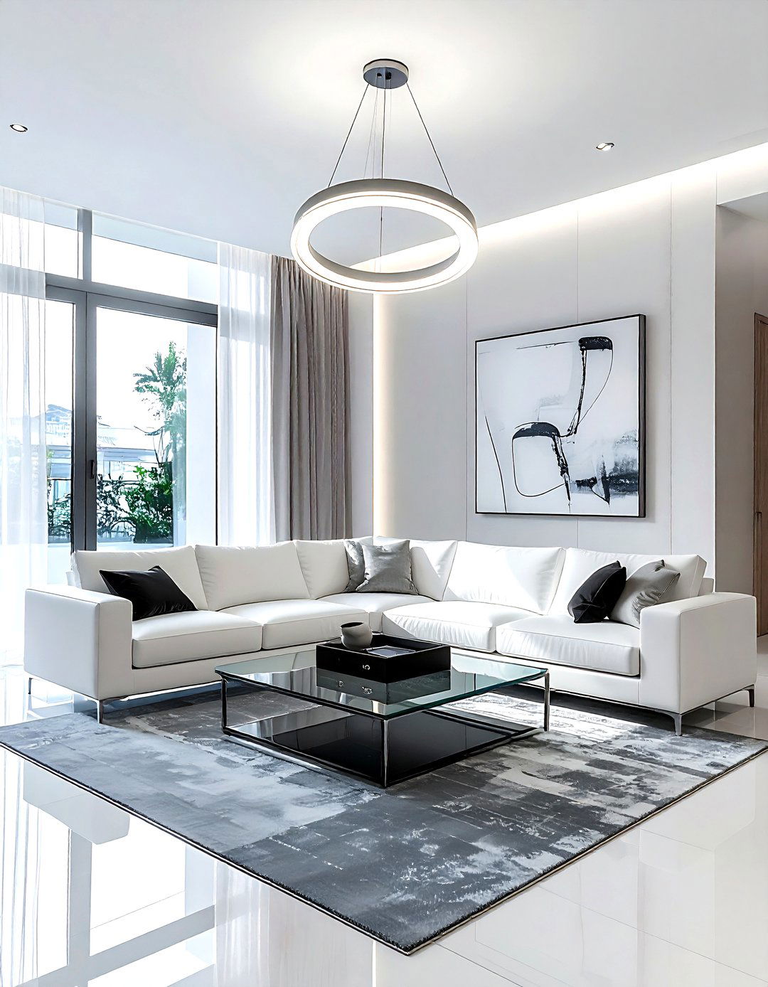 Contemporary Ring Chandelier - 30 living room chandeliers