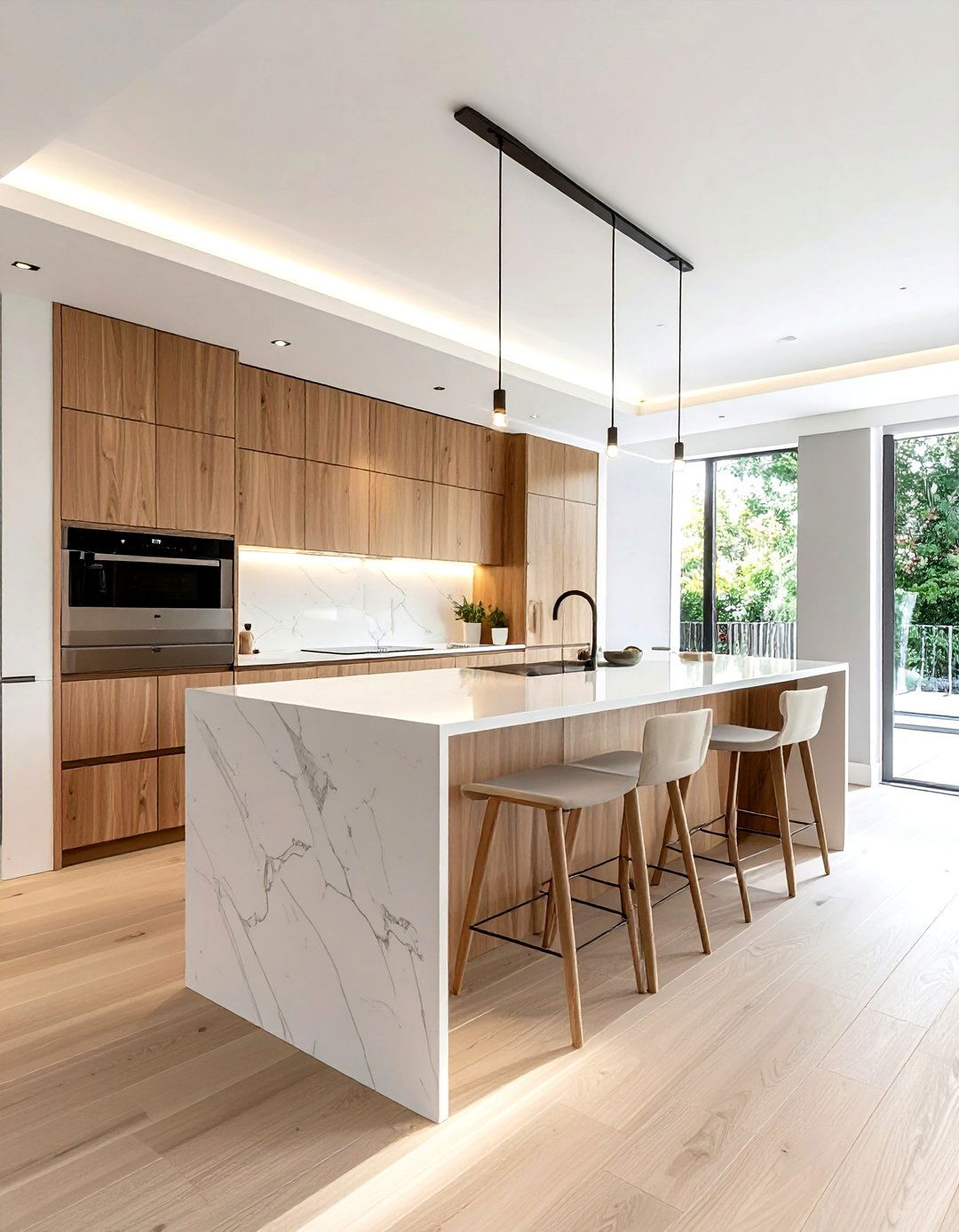 Contemporary Slab Door Kitchen - 30 photo-ready kitchen ideas