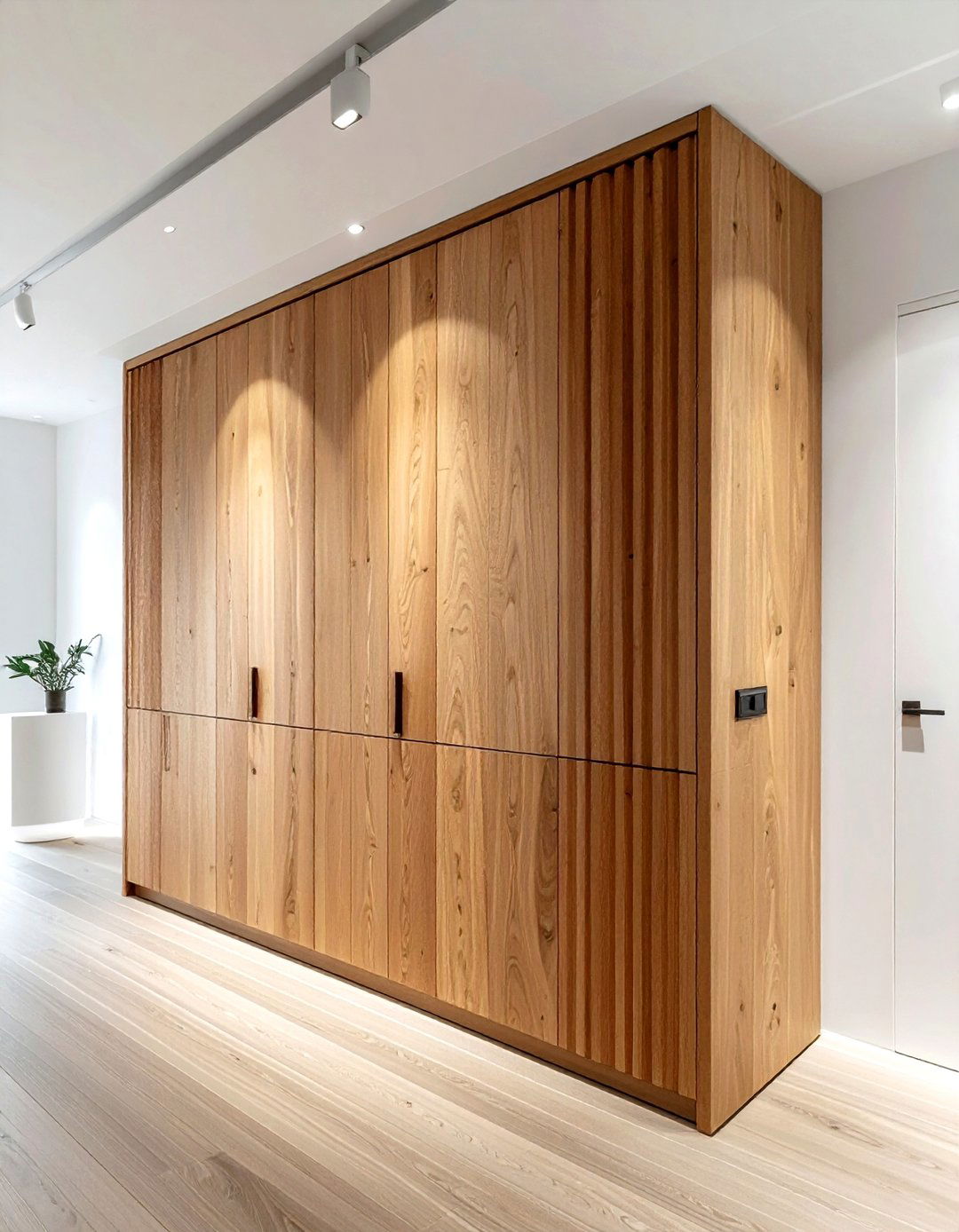 Contemporary Slat Wall Cabinet - 30 dining room built-in storage ideas