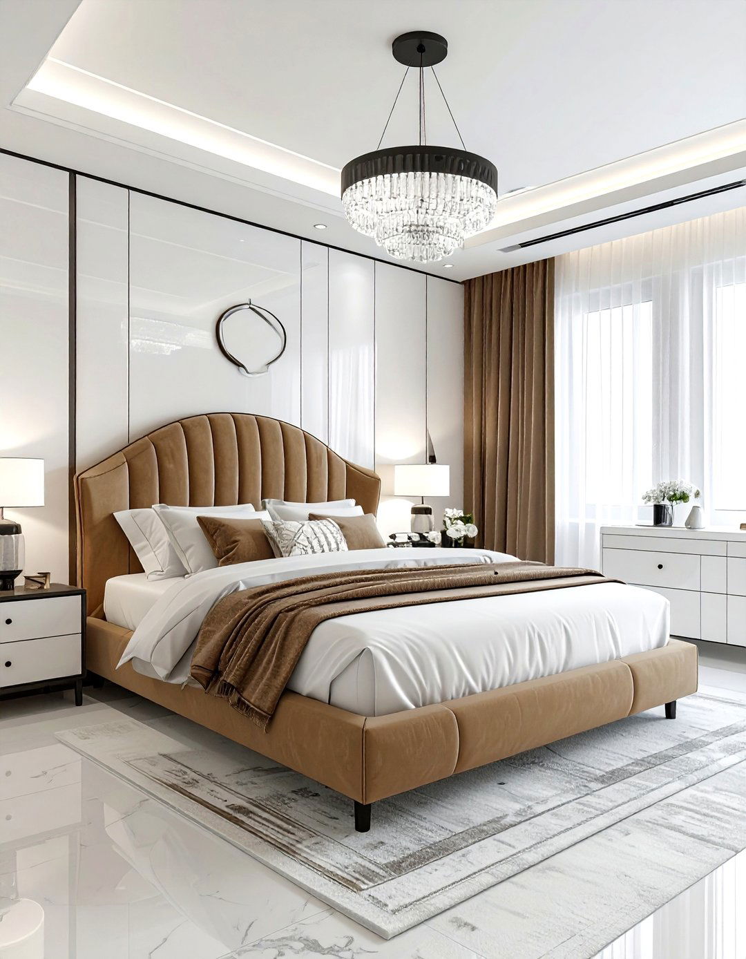 Contemporary Tan And White Bedroom - 30 tan and white bedroom ideas