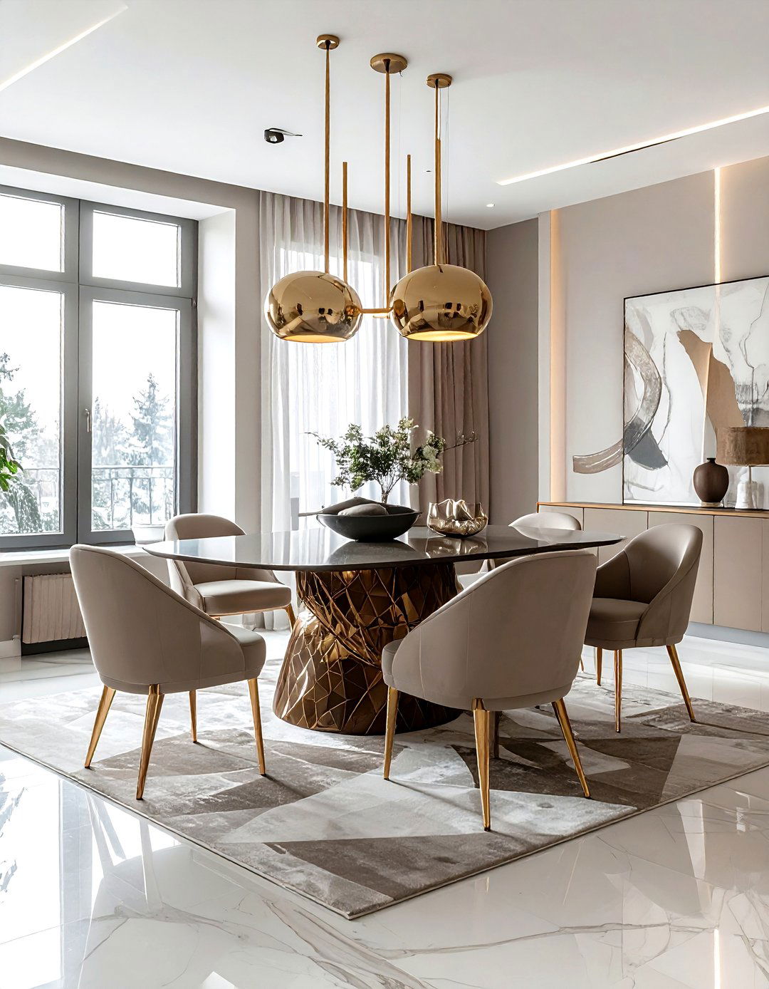 Contemporary Taupe Dining Room - 30 taupe dining room ideas