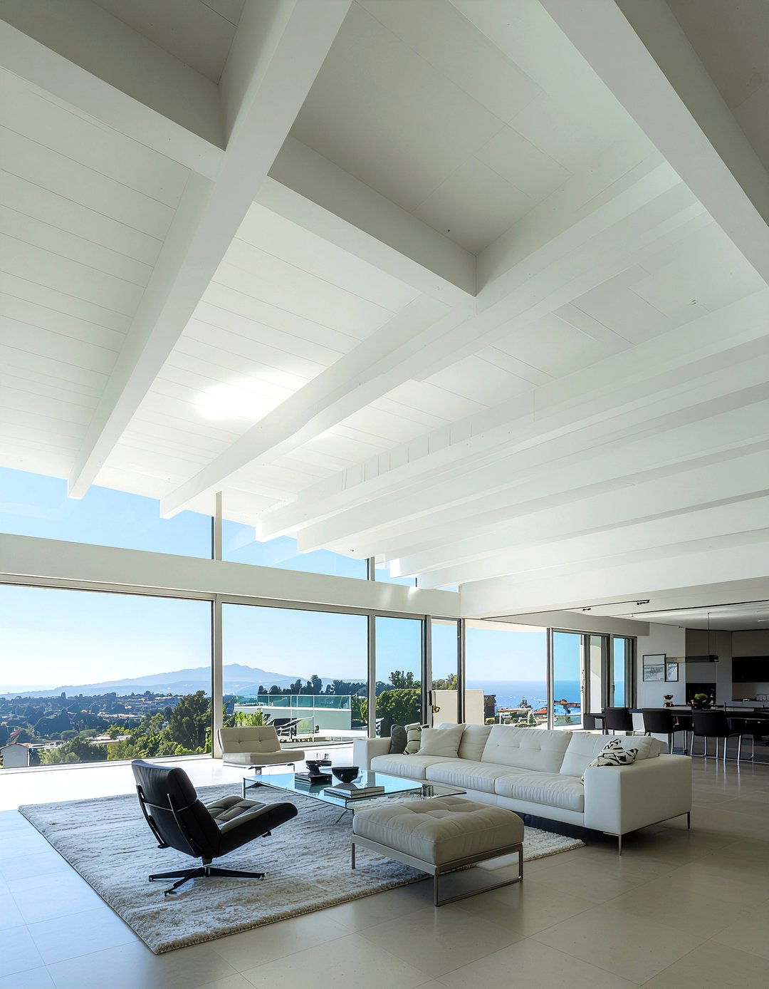 Contemporary Thin Beam Ceiling - 30 living room coffered ceiling designs