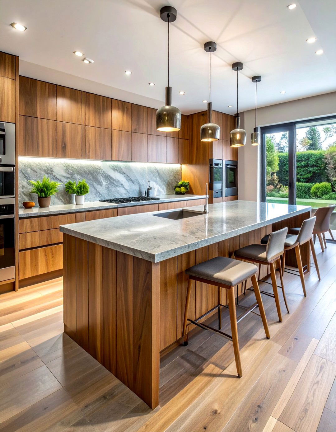 Contemporary Waterfall Island - 30 waterfall kitchen island ideas