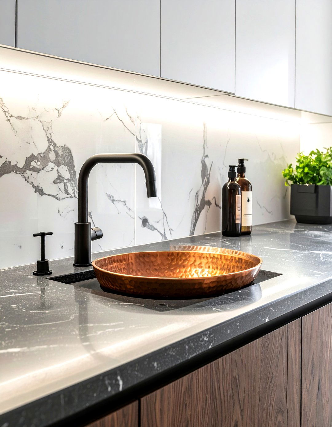 Contemporary Wet Bar Sink - 30 kitchen home bar ideas